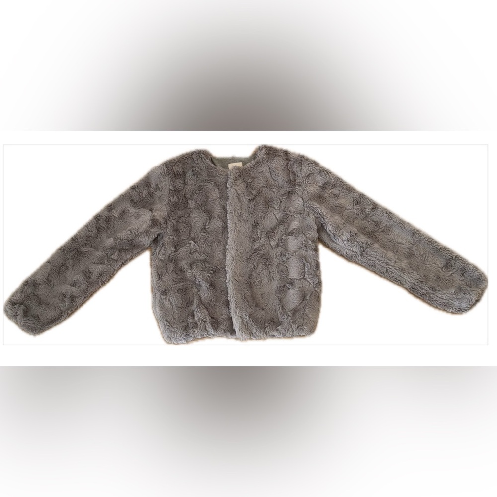 Kids Gray Faux Fur Jacket